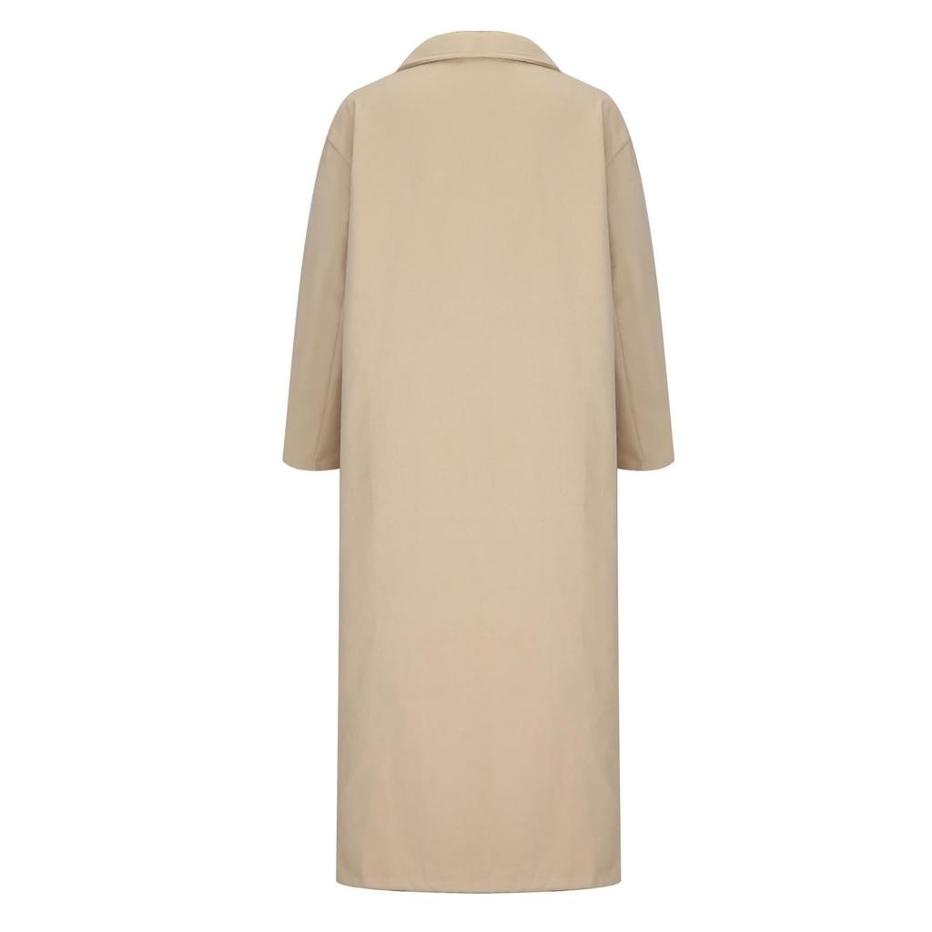 Women's Fashion Warm Jacket Long Sleeve Lapel Plush Tweed Top Coat