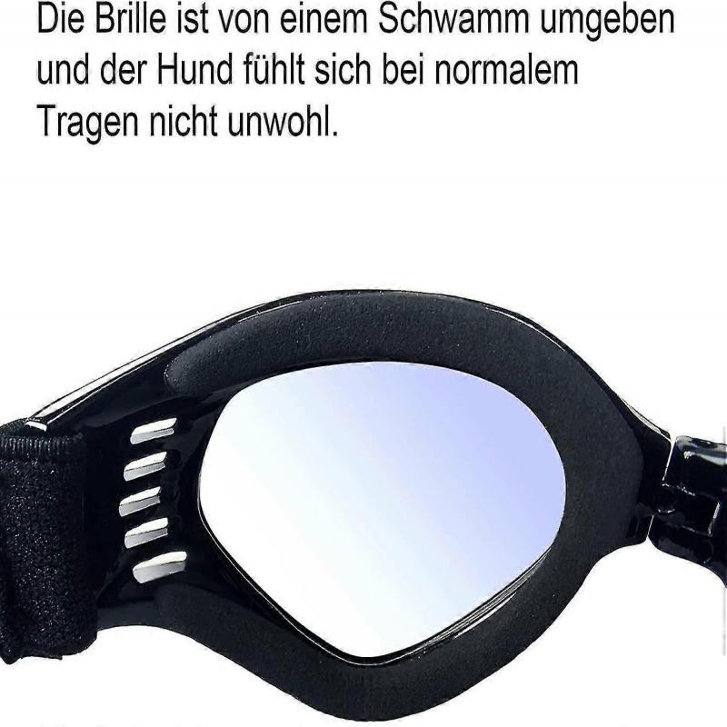 Dog Sunglasses Adjustable Strap For Uv Sunglasses Waterproof Protection For Small Medium Dogs Black