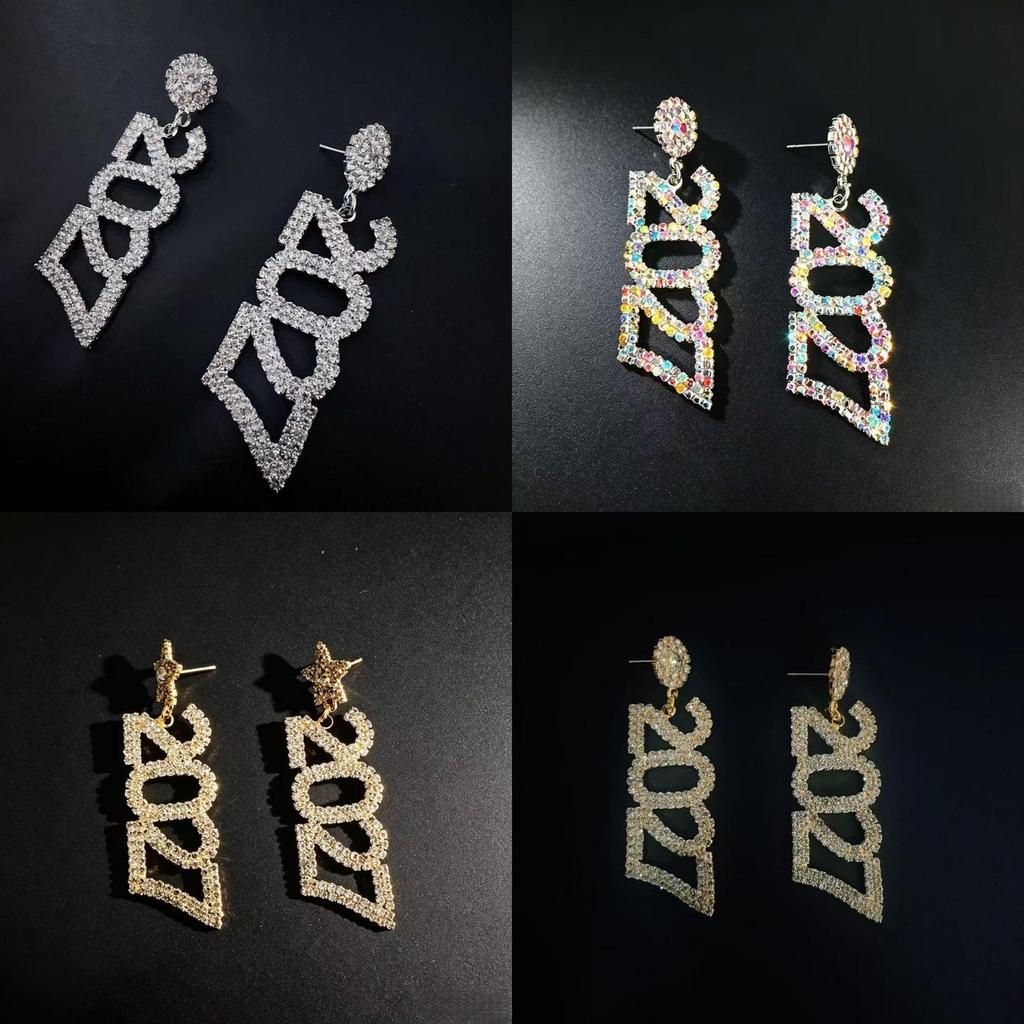 Digital Heart Earrings With Cubic Zirconia For Womens Gift Jewelry