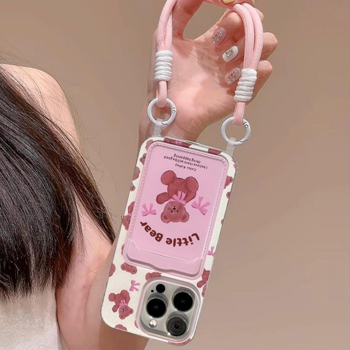 

Lanyard Card Case Mobile Phone Case Brown Bear Domestic Android for Huawei NOVA11 for Honor Fashion Lanyard Card Case For Honor 100