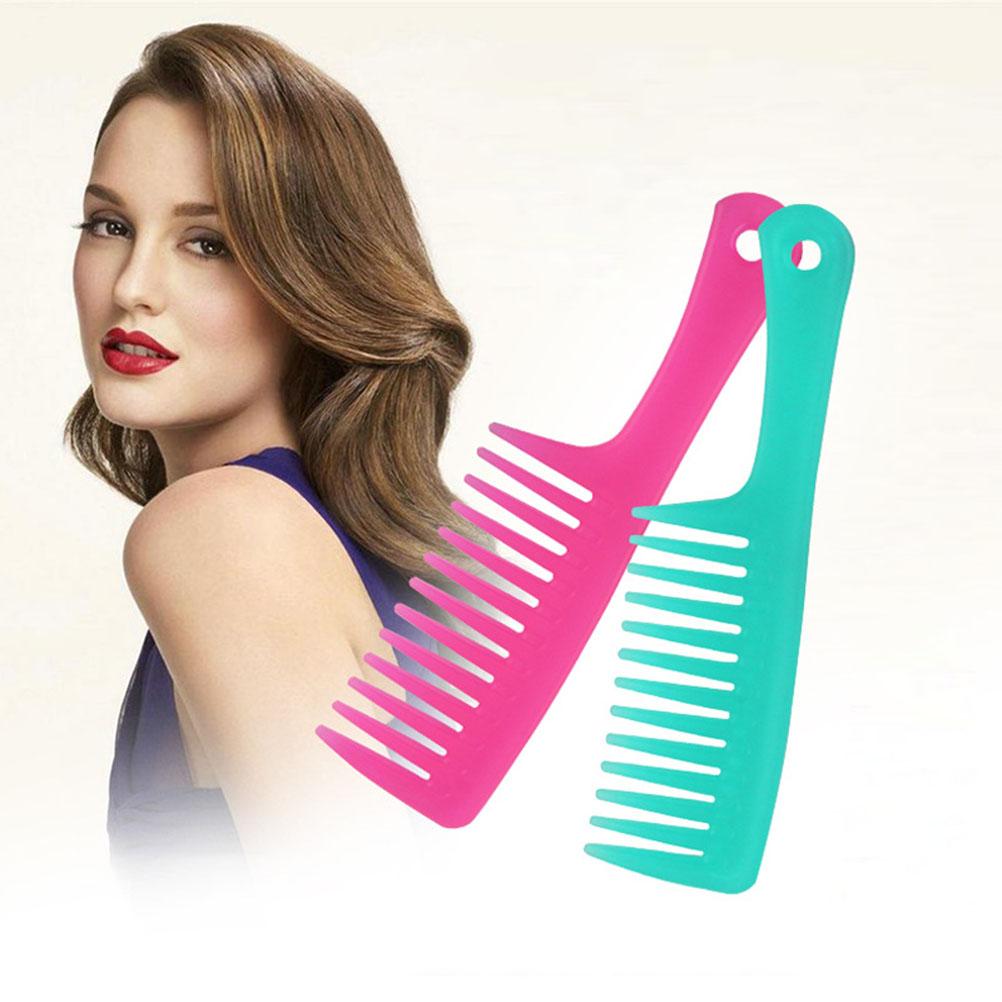 

Пластиковая расческа с широкими зубьями для кудрявых волос, длинных волос, мокрых густых волос, распутывающая расческа светло-зеленый
