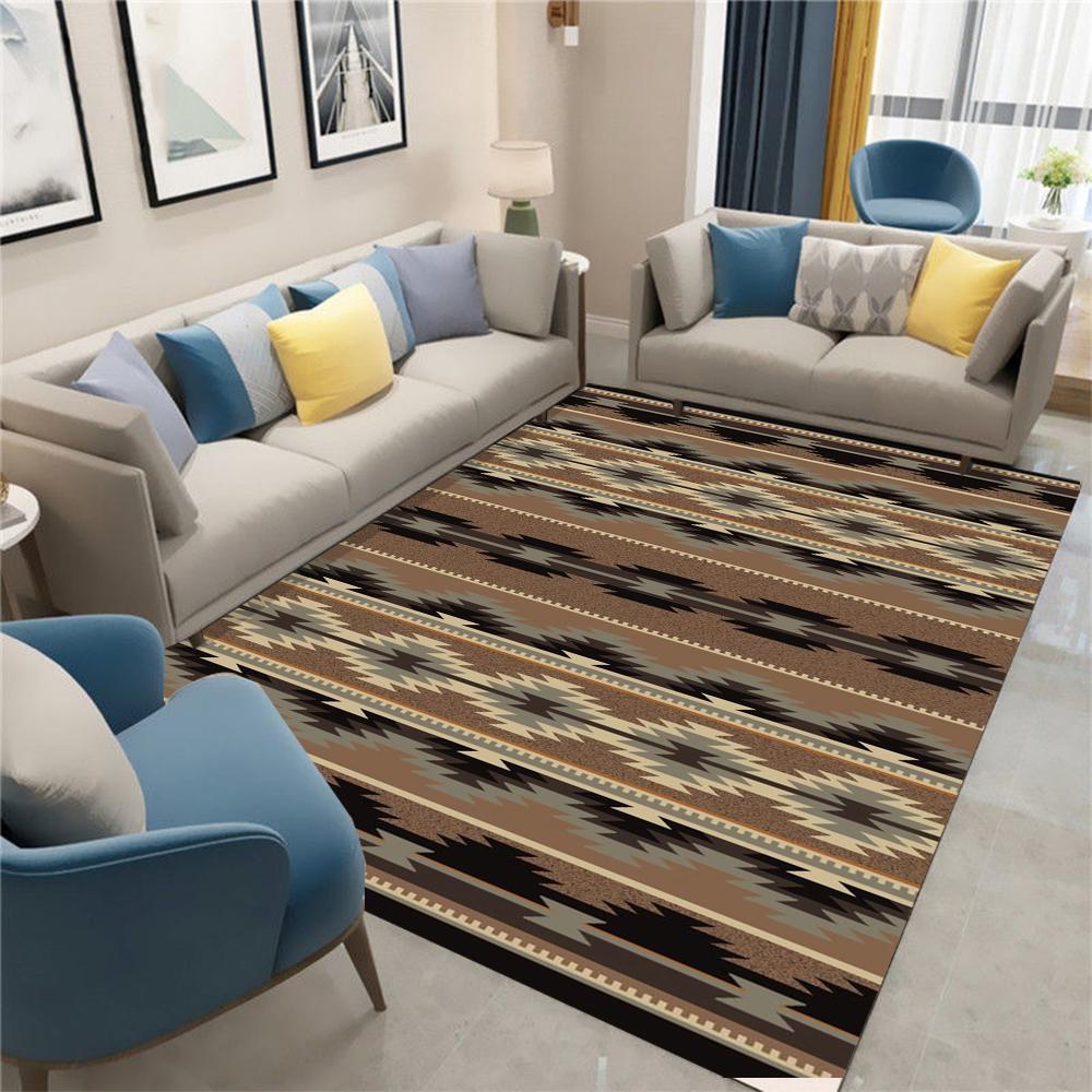 Ethnic Tribal Carpet Mat Rug Geometric Totem Colorful Pattern Home Decoration for Living Room Bedroom Multiple Designs Floor Mat