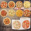 500PCS Round Pizza Stickers Paper Decorative Labels Cute Food Theme Stickers  Scrapbook