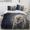 3D Tiger Leopard Wolf Animal Luxury Comforter Bedding Set,Duvet Cover Bed Set Quilt Cover Pillowcase,King Queen Size Bedding Set