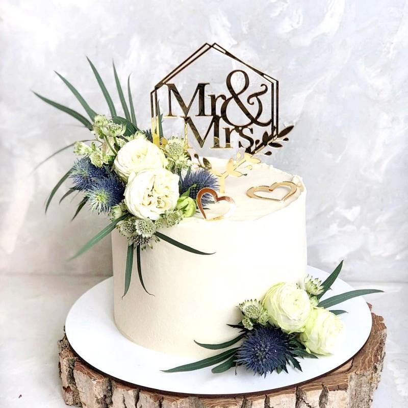 

1Pcs Acrylic Mr & Mrs,Cake Topper,Bride and Groom Sign Wedding Engagement Anniversary Dessert Cake Picks Decorations