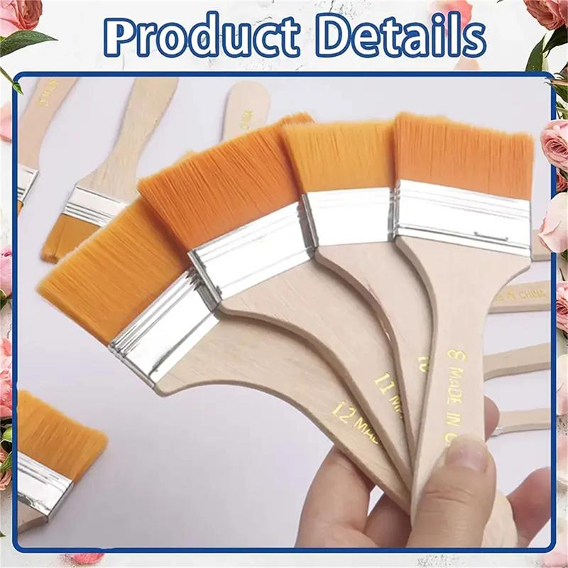 Art Brushes 12Pcs Nylon Paint Brush Set High Quality Synthetic Bristles for Acrylic Oil Watercolor Drawing and Art Supplies