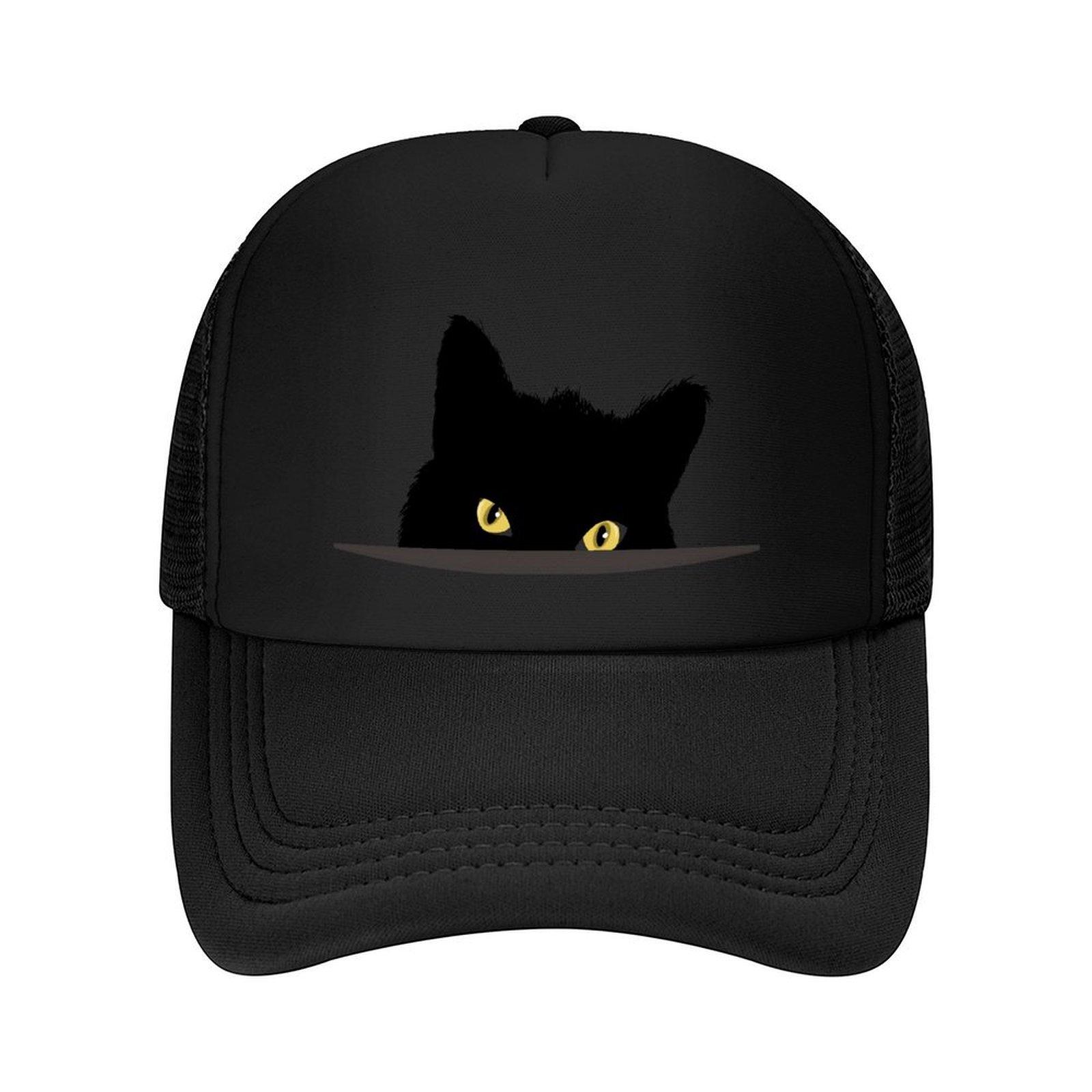 Black Cat Peeking Baseball Cap Visor Wild Ball Hat Trucker Cap Snap Back Hat Men s Hats Women s