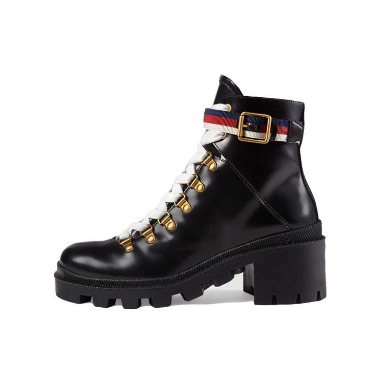 Gucci Wmns Sylvie Web 55mm Ankle Boot 'Black Mystic White Red' Women's 481156 DKS30 1159