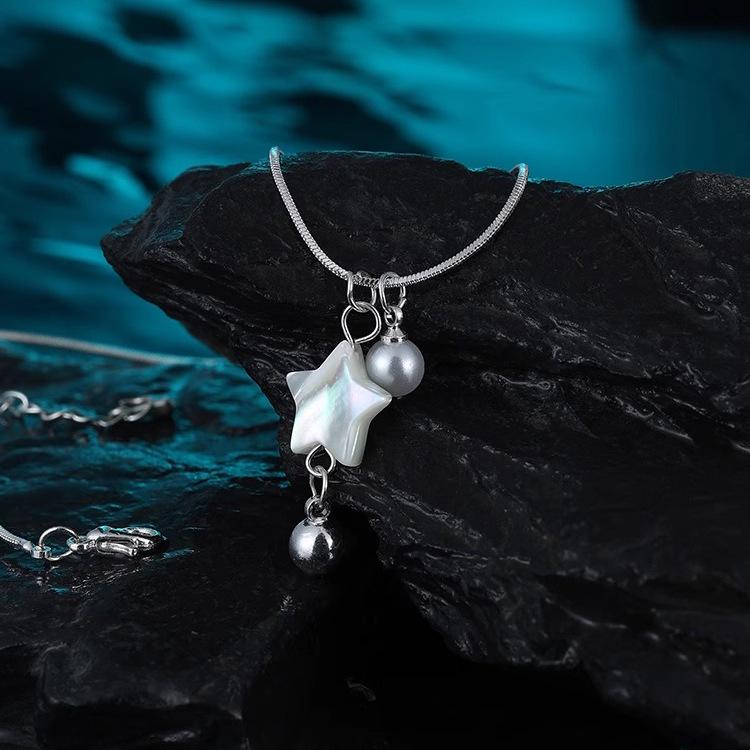 Five-Pointed Star Shell Pendant Necklace: Women's Unique Clavicle Chain Accessory