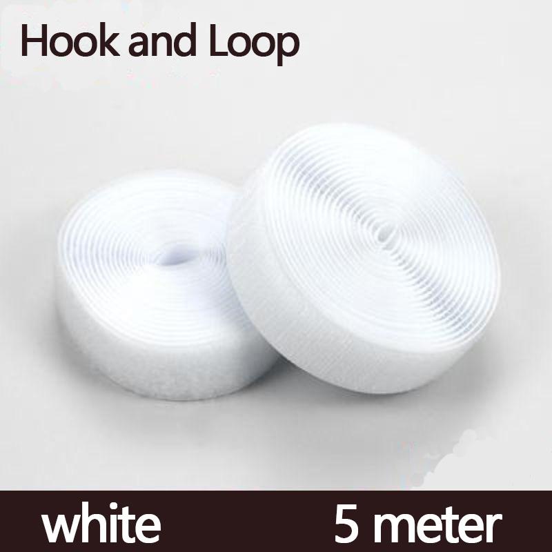 1-10M Sew On Hook & Loop Tape | Non-Adhesive Nylon Magic Strap 20-50mm White | Heavy-Duty Velcros Fastener for DIY Clothing/Bags