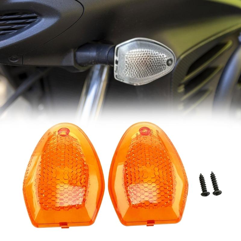 1Pair Motorcycle Turn Signal Lens ABS Cover Impact Resistant for DR200S SV650X GSR750 GSF1250S Easy Installation