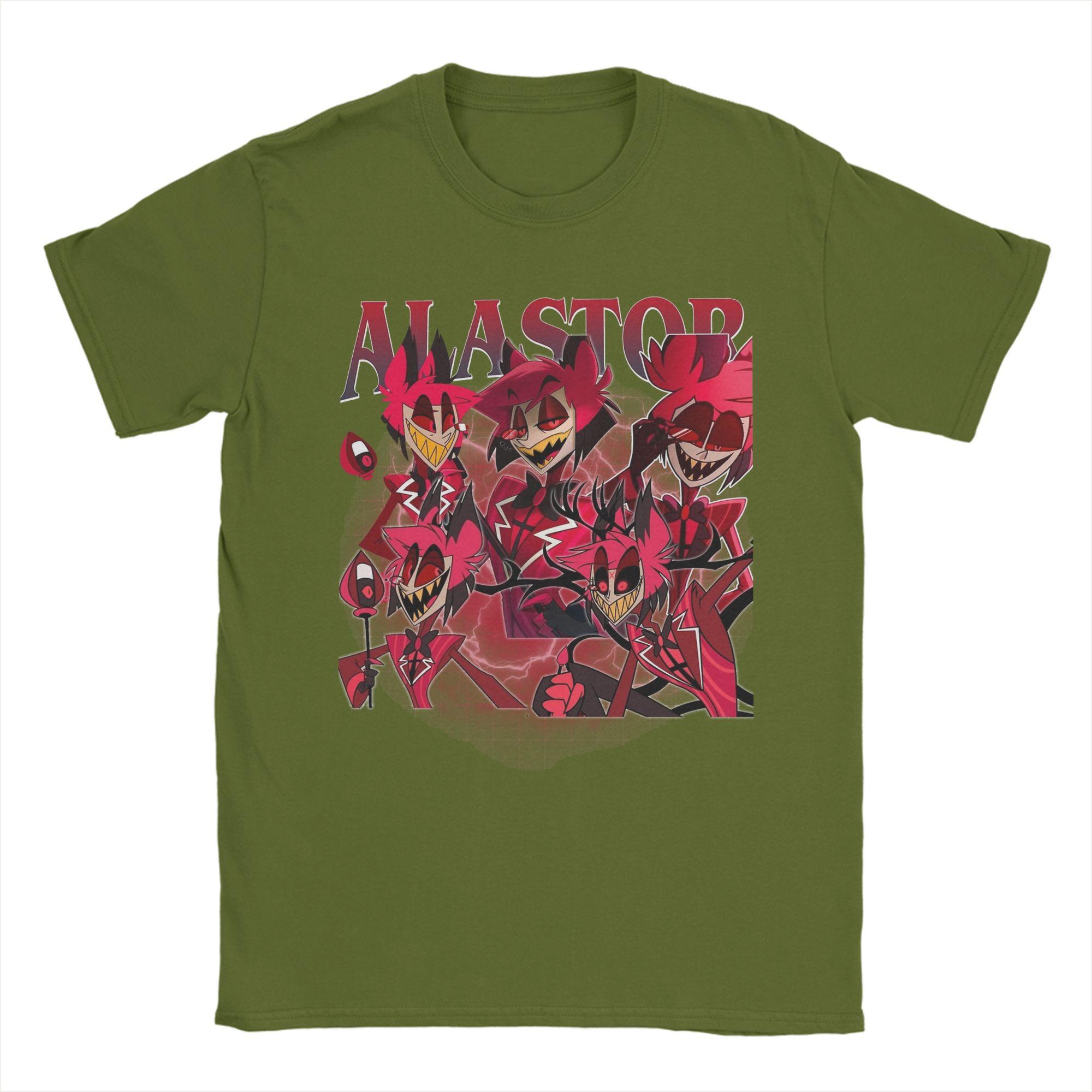 

Men s Hazbined Hoteled Alastor Vintage 90s T Shirt 100% Cotton Tops Fashion Short Sleeve Round Neck Tee Shirt Summer T-Shirt 4XL