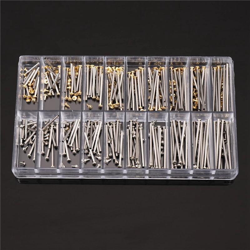 4 Box Watch Repair Tools Set Watch Strap Screws Assortment Tube Friction Pin Clasps Straps Bracelets Rivet Ends 10-28Mm-B61B