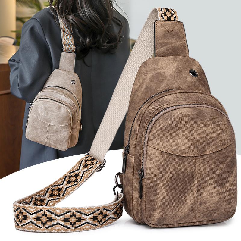 Brusttasche Weiches Leder Hochwertiger Rucksack Mode Lässig Damen Schulter Umhängetasche Trend High-End Brusttasche