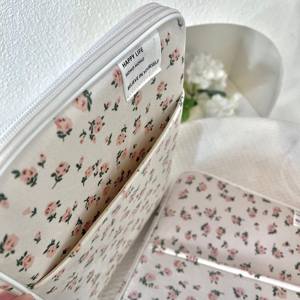 11/13in Floral Laptop Carrying Case Shockproof Padded Laptop Case Portable Computer Cover Bag Soft Laptop Protective Bag