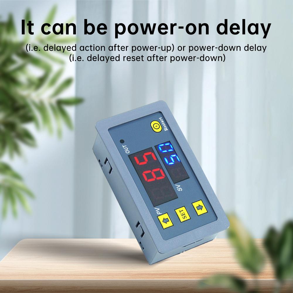 AC 110V-220V DC12V/24V Digital Time Delay Relay LED Display Cycle Timer Control Switch Adjustable Timing Relay Time Delay Switch