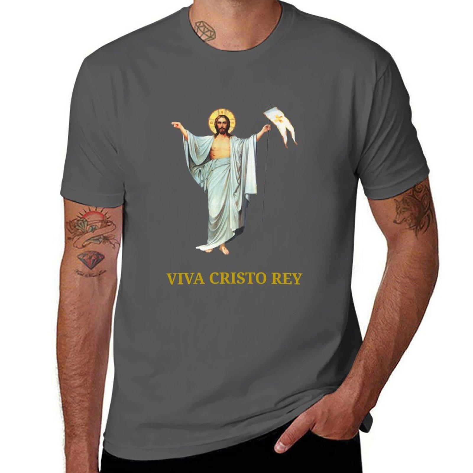 Viva Cristo Rey - Live Christ King T-Shirt anime anime tshirt blue archive Men s clothing 4XL