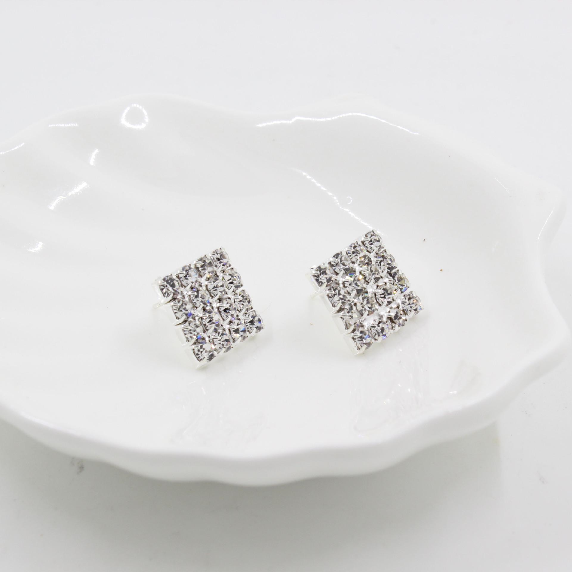 Stylish European  American Rhinestone Stud Earrings - Women s Fashion Jewelry