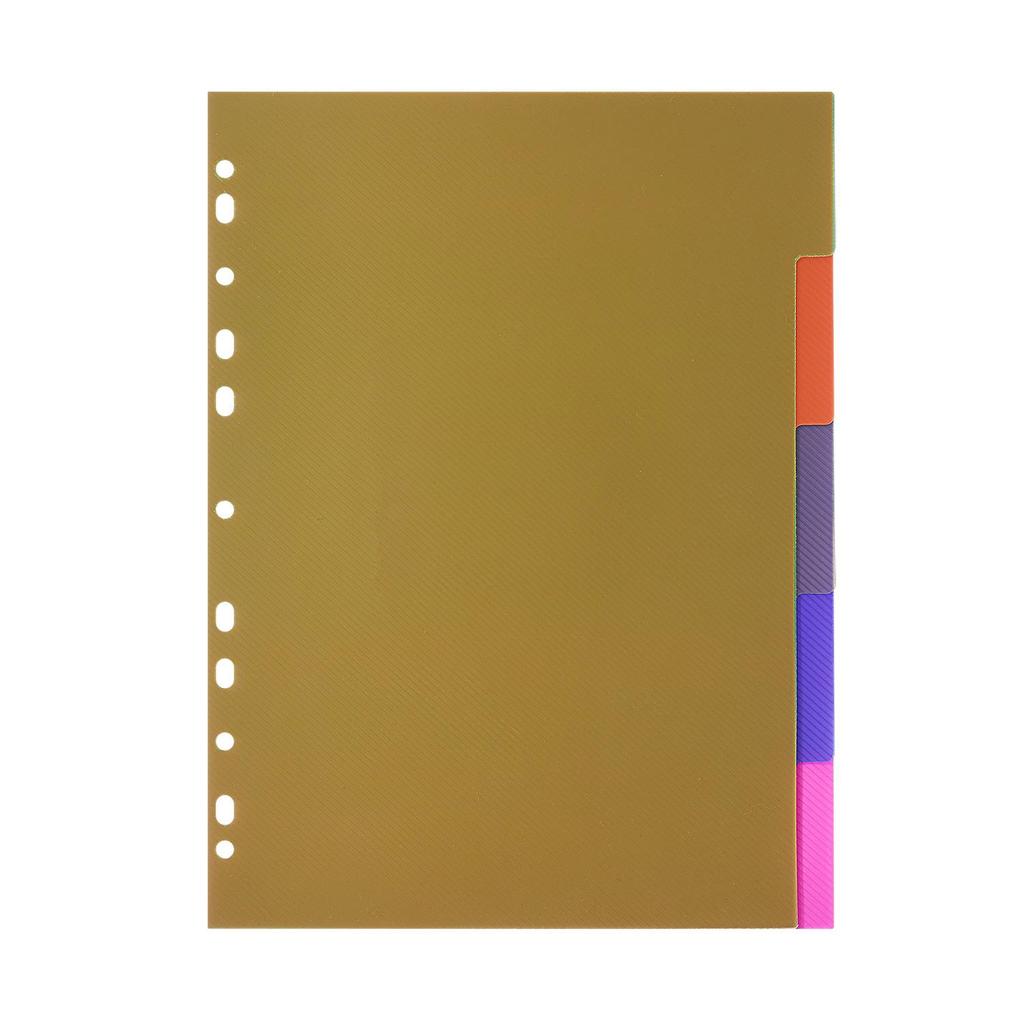 Tranbo A4 11-Hole Color Index Divider, 5-Page PP Folder