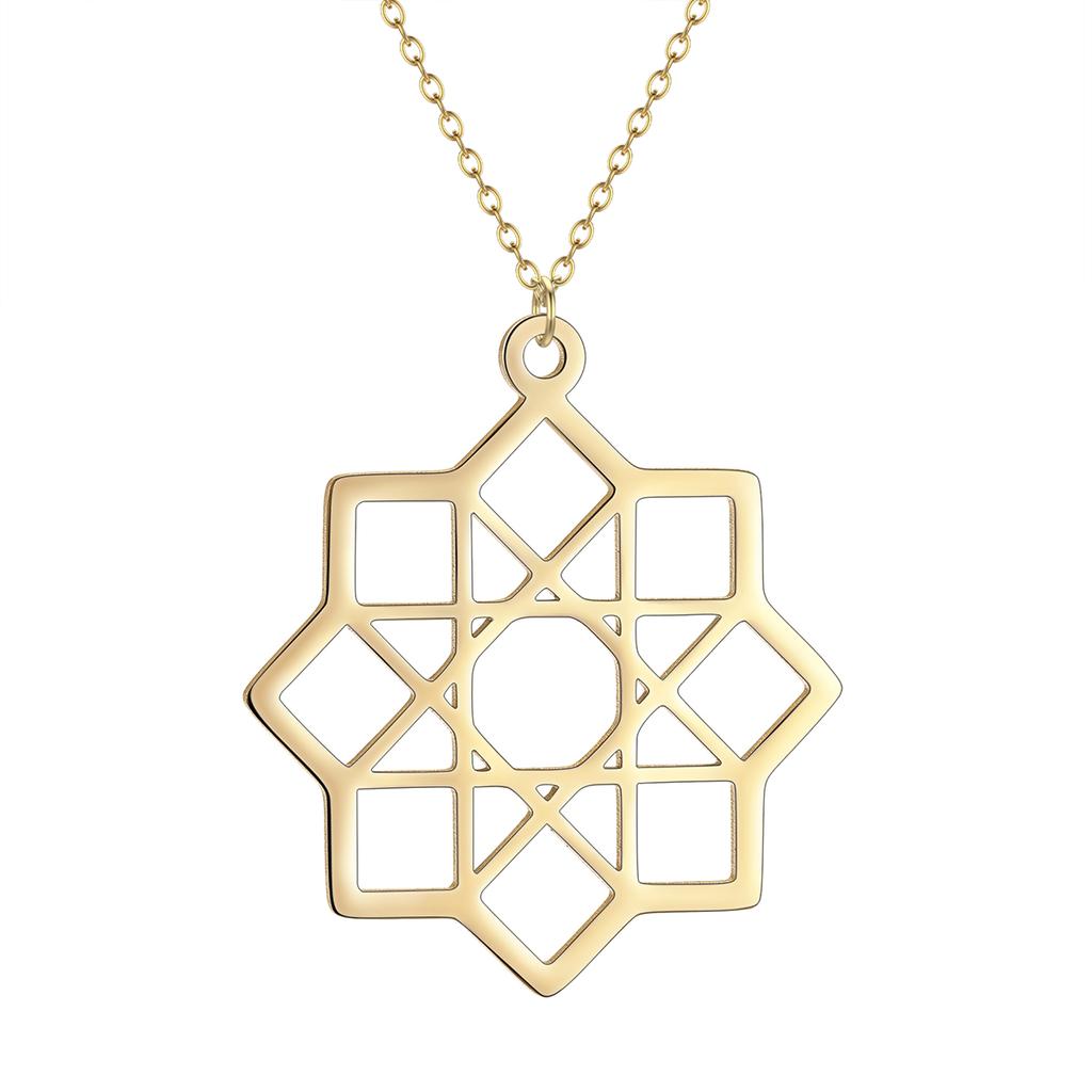 Kinitial Stainless Steel Mexico Zia Sun Symbol Pendant Neckalce For Women Men Scale Of Justice Bicycle Bike Jewelry Gift