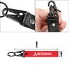 Car Styling Nylon Metal Key Ring Streamer Key Chain Accessories For Mitsubishi ASX Lancer EVO Pajero Fastener Converter Ralliart