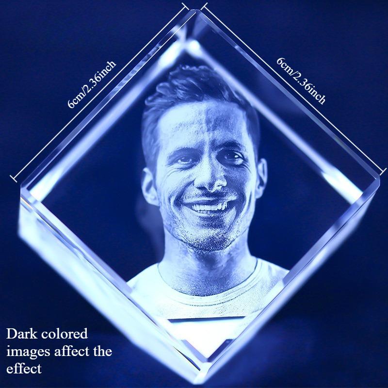 Custom Photo Candle Holder Glass Crystal Laser Engraving 3D Figure Photo Pet Photos Personalized Printing Eternity Souvenir Gift