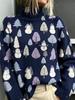 Winter women's new snowman tree print turtleneck casual imitation sweater Christmas sweater
