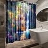 1Pc Scenic Sailboat Shower Curtain With Beautiful Nature Landscape Polyester Fabric For Bathroom Decoration Includes 12 Hooks 70