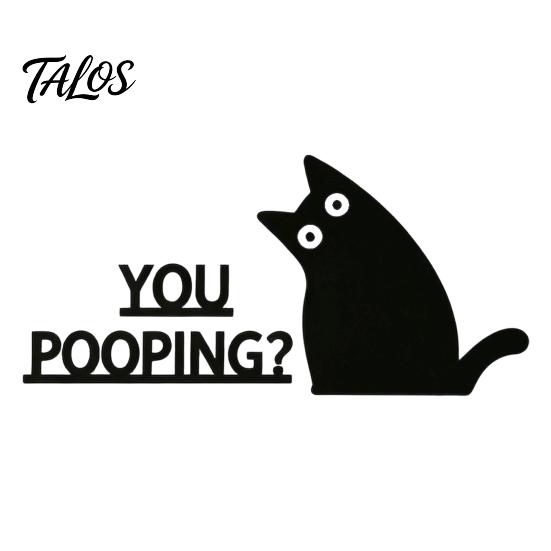 Bathroom Door Decoration Nosy Black Cat Topper Decor, Halloween Corner Acrylic Indoor Doorway Statue Top Figurine for Bedroom Home Gift Lovers