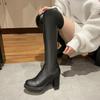 Fashion versatile comfortable high-heeled boots women's boots women's 2025 autumn and winter new niche knee boots children