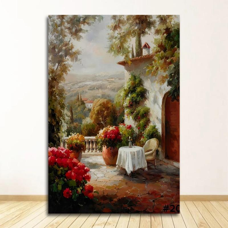 

Картина на полотні для декору вітальні, плакат і принти. Абстрактний пейзаж із садом Середземного моря, картина маслом на 40x60cm No Frame