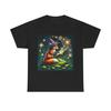Unisex Adult T Shirt Whimsical Fox Wizard Hat Art