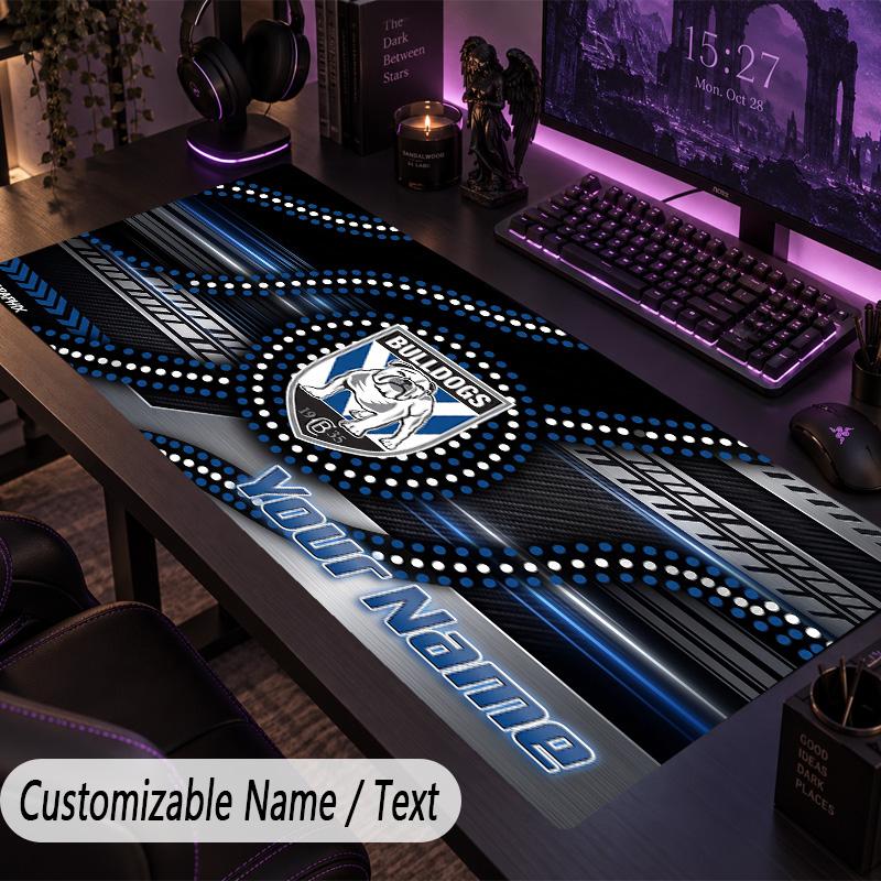 Large Mouse PadCanterbury-Bankstown Bulldogs Custom Name Text Personalized Desk Mat Non Slip Gaming Pad