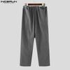 INCERUN Men Drawstring Belt Waist Striped Casual Drop-crotch Pants Long Trousers
