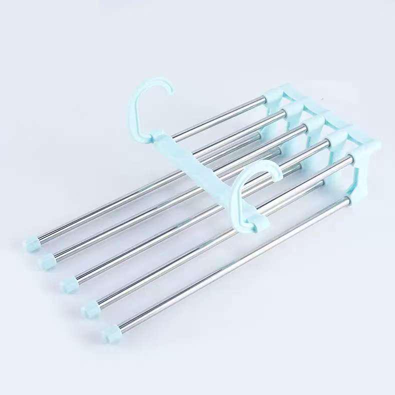 Multifunctional Folding Non-Slip Pants Hanger Rack – Space-Saving Layered Wardrobe Organizer
