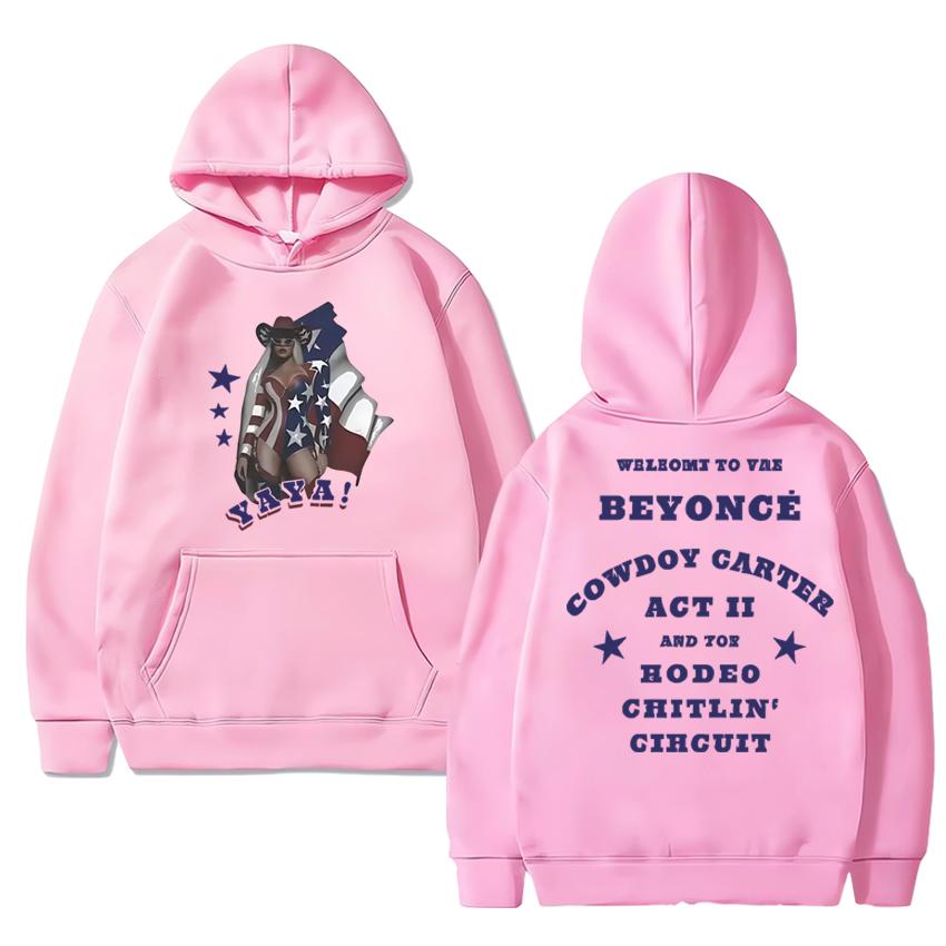 

Vintage Beyonce Cowboy Carter Tour 2025 printed Hoodie Men women hip hop punk pullovers Autumn Winter Unisex Fleece Sweatshirt L