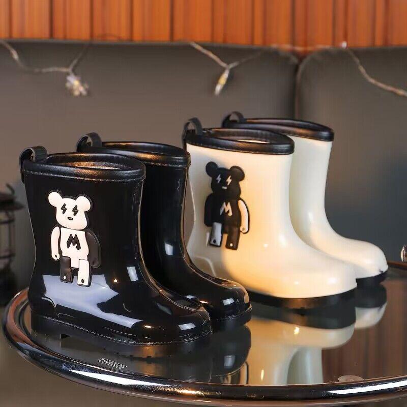 Children's Waterproof Rain Boots - Violent Bear Design, Non-slip, Sizes Small to Large for Boys and Girls