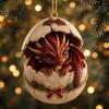 Lightweight Wall Hanging Decor Baby Dragon And Egg Christmas Ornament 2D Flat Acrylic Tree Pendant for Holiday Party Decoration Fantasy Xmas