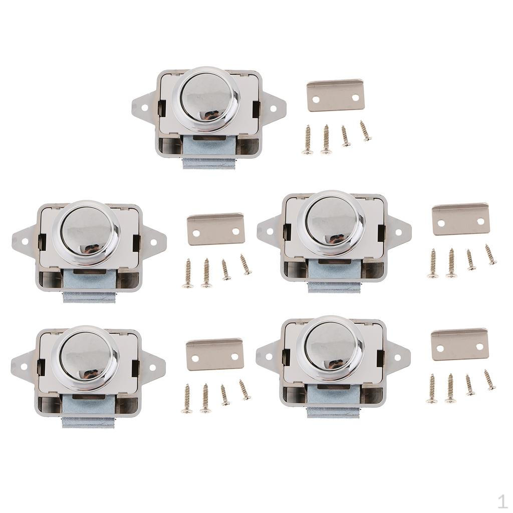 5x -duty Push RV Boat Drawer Cupboard Home Cabinet Sliver