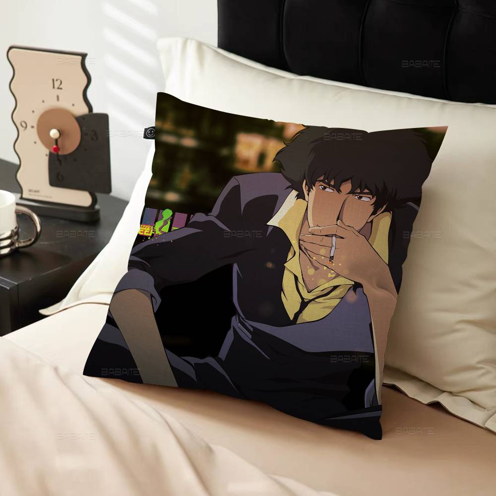 Capa de Almofada Anime C-Cowboy B-Bebop Polegadas Decoração Rústica Capas de Almofada de Lançamento para Decoração de Sofá