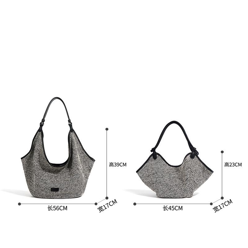 2025 new holiday style high-end sense large capacity tote bag dumpling bag lazy wind one shoulder messenger bag women