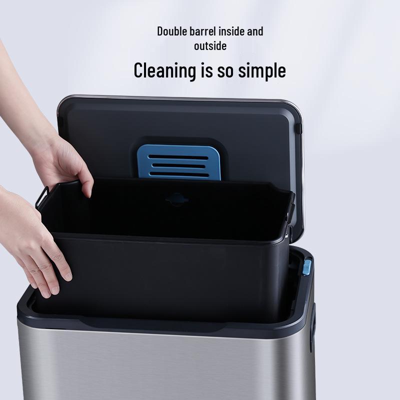 Stainless Steel Pedal Trash Can with Lid for Kitchen, Living Room, Office - Large Size Commercial Bin