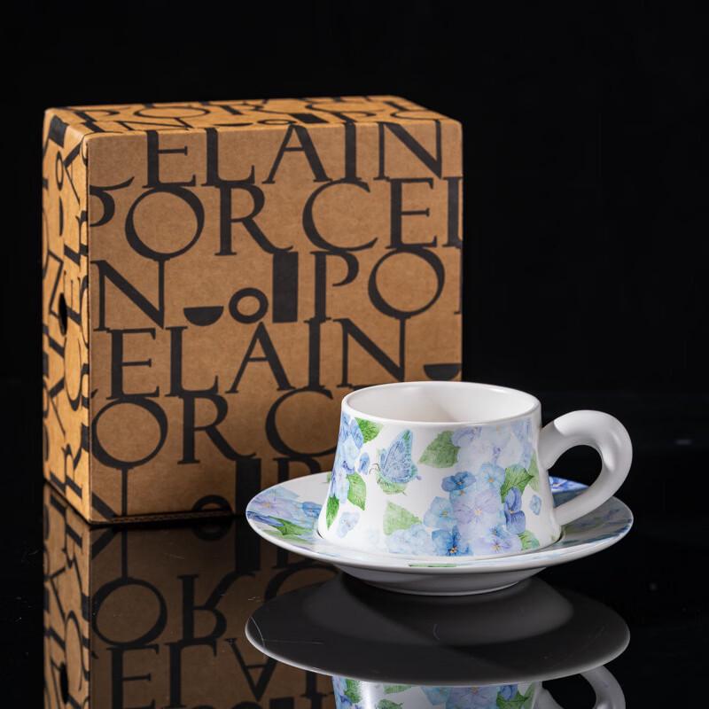 French Ceramic Coffee Cup and Saucer