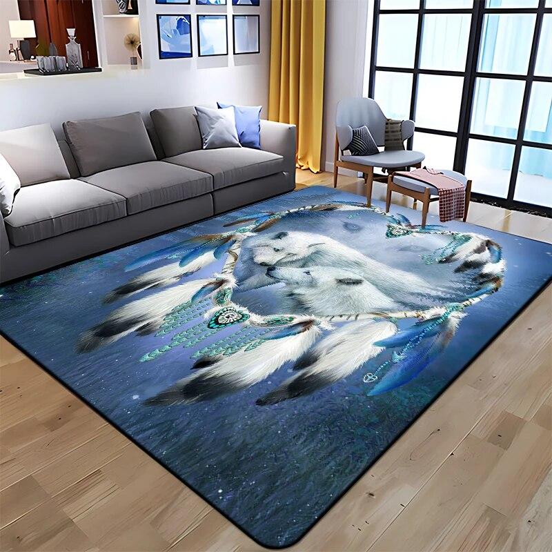 Best Selling Wolf Art Printed Carpet for Living Room Large Area Rug Soft Mat E-sports Chair Carpets Alfombra Gifts Dropshopping