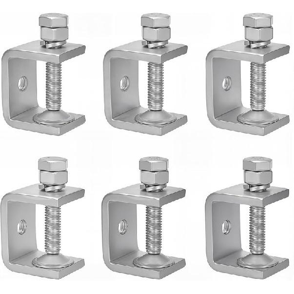 Набор мини-струбцин из нержавеющей стали, 1-дюймовая прочная металлическая С-струбцина, Мини-струбцина  Тигр , G-струбцины, U-струбцины со стабильным широким раскрытием челюстей/конструкцией I-балки для 1 3/16 Inch