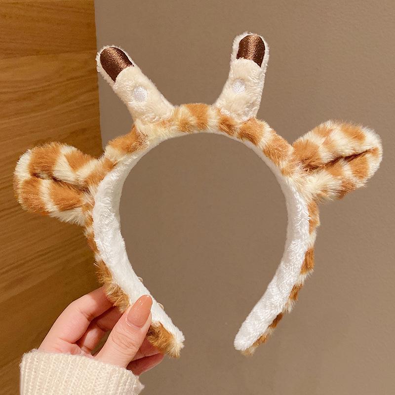 2024 Cute Cartoon Plush Headband for Women - Makeup, Hair Clip & Tie