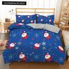Red Christmas King Queen Duvet Cover Cartoon Santa Claus Bedding Set for Kid Boy Girl Happy Holiday 2/3pcs Polyester Quilt Cover