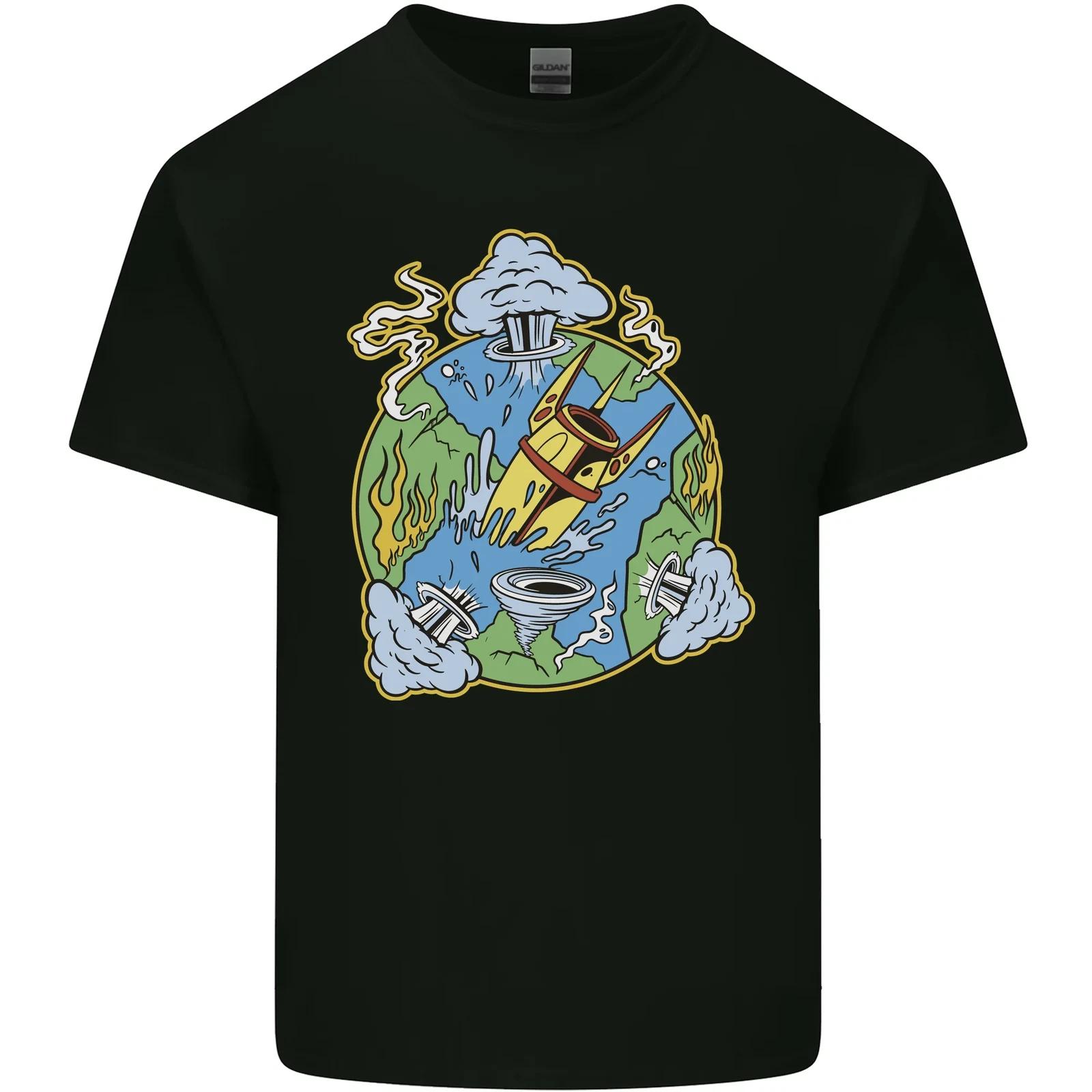 Climate Change Earth Destruction Nuclear War Kids T-Shirt Childrens L
