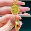 Gold Sunflower Compass Rotating Pendant in Vietnamese Court Style