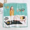 53cm Silk Square Scarf for Women: Elegant Korean Design for Spring, Summer, Autumn - Fashionable Digital Print Headscarf